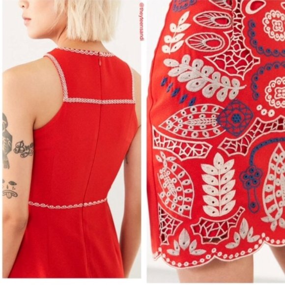 J.O.A Embroidered Mini Dress - Picture 2 of 8